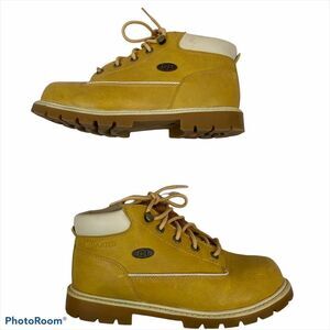Boys Lugz Tan Faux‎ Leather Boots Size Youth 3